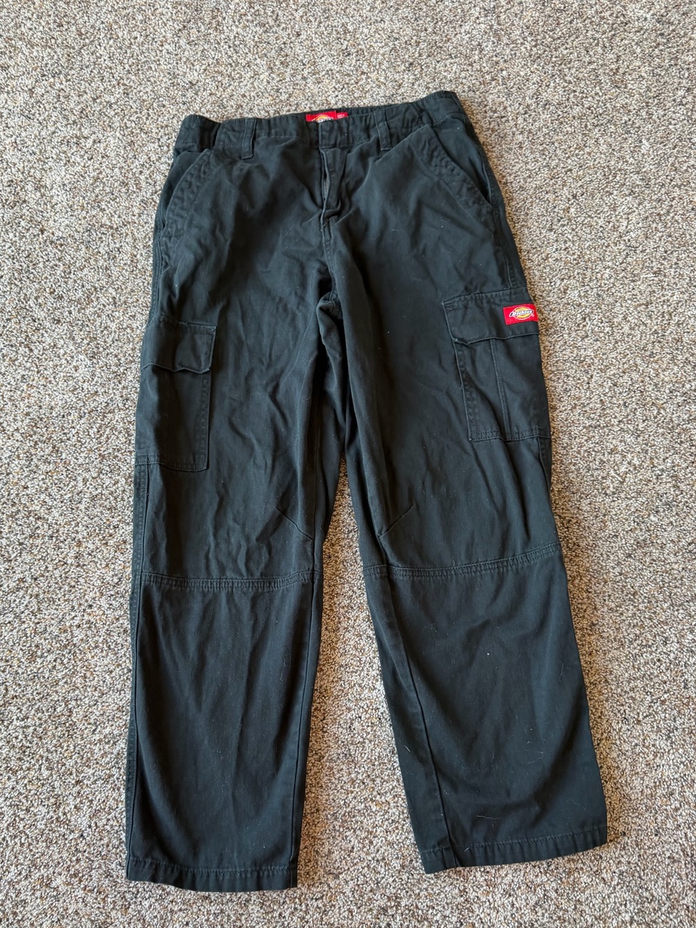 Dickies Vintage Women's Size 5 Black Cargo Work Pants Y2K Utility Wide Leg
